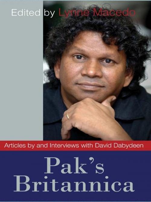 Cover of the book Pak's Britannica: Articles by and Interviews with David Dabydeen by Lynne Macedo, UWI Press