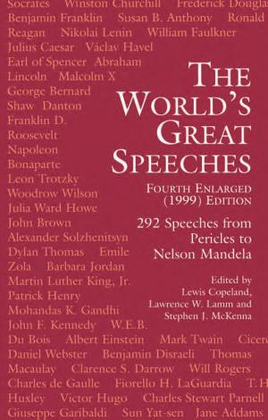 Cover of the book The World's Great Speeches by Eugene Znosko-Borovsky