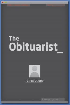Cover of the book The Obituarist by Bruce P. Grether