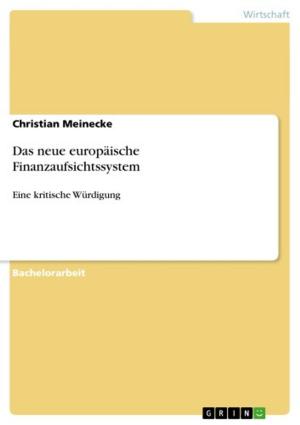 Cover of the book Das neue europäische Finanzaufsichtssystem by Natalja Nowak