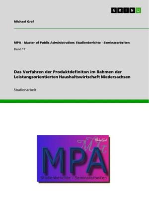 Book cover of Das Verfahren der Produktdefiniton im Rahmen der Leistungsorientierten Haushaltswirtschaft Niedersachsen