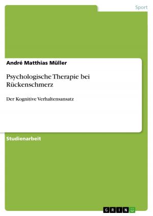 Cover of the book Psychologische Therapie bei Rückenschmerz by Tatjana Sator