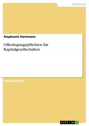 Cover of the book Offenlegungspflichten für Kapitalgesellschaften by Regina Bianchi