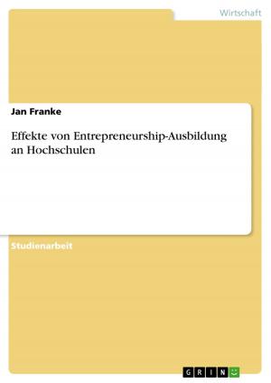 Book cover of Effekte von Entrepreneurship-­Ausbildung an Hochschulen