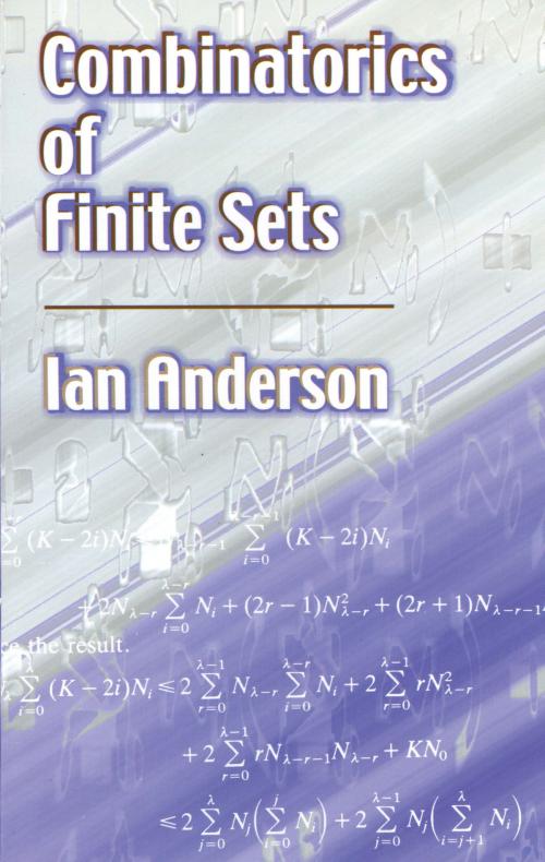 Cover of the book Combinatorics of Finite Sets by Ian Anderson, Dover Publications