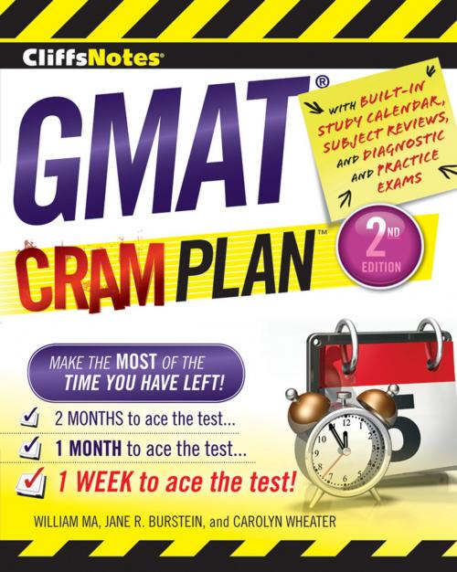 Cover of the book CliffsNotes GMAT Cram Plan, 2nd Edition by William Ma, Jane R. Burstein, Carolyn C. Wheater, HMH Books