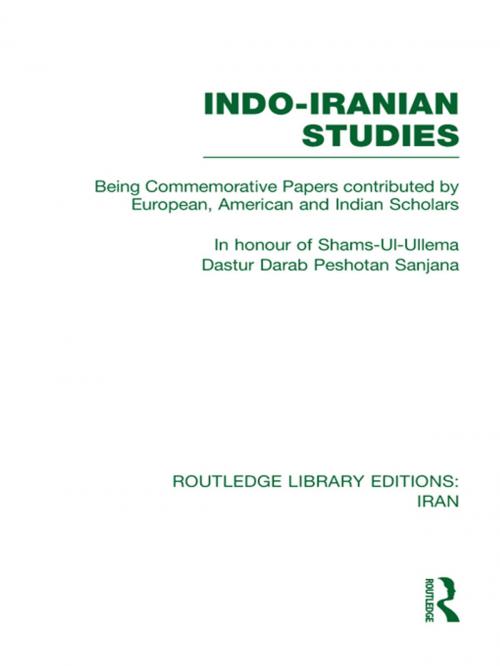 Cover of the book Indo-Iranian Studies (RLE Iran B) by Various, Taylor and Francis