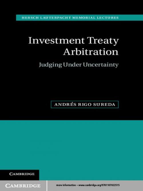 Cover of the book Investment Treaty Arbitration by Andrés Rigo Sureda, Cambridge University Press