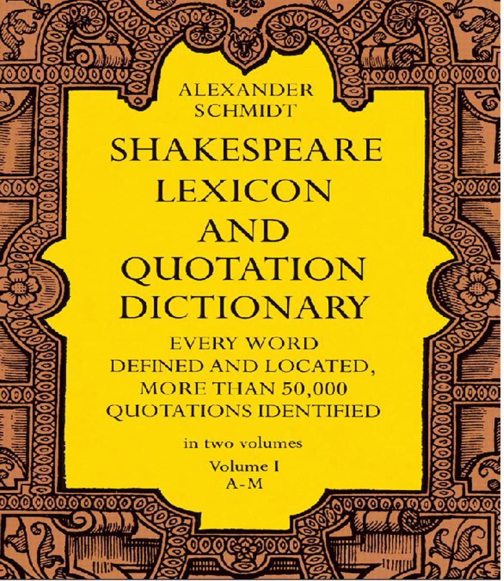 Big bigCover of Shakespeare Lexicon and Quotation Dictionary, Vol. 1