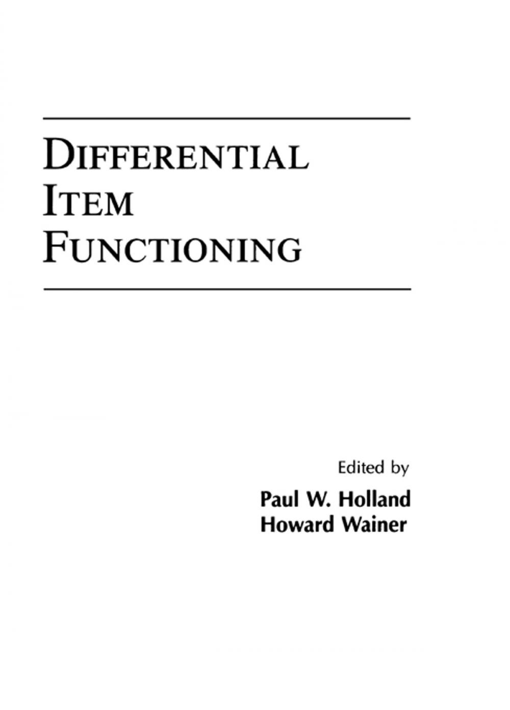 Big bigCover of Differential Item Functioning
