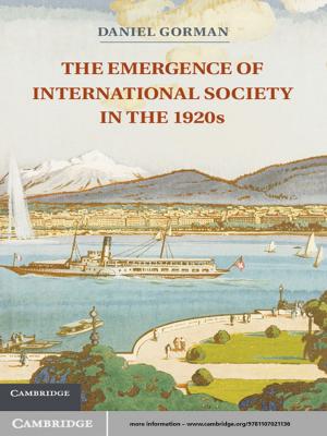 Book cover of The Emergence of International Society in the 1920s