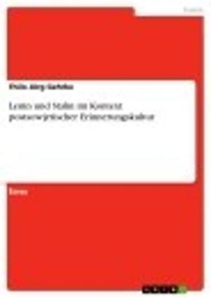 Cover of the book Lenin und Stalin im Kontext postsowjetischer Erinnerungskultur by Frank Dersch