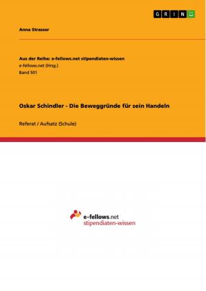 Cover of the book Oskar Schindler - Die Beweggründe für sein Handeln by Julia Uhlitzsch