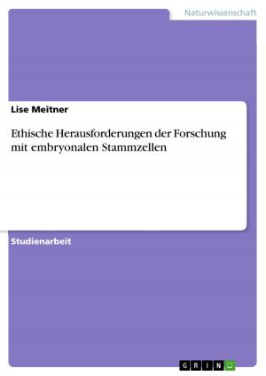 Cover of the book Ethische Herausforderungen der Forschung mit embryonalen Stammzellen by Silke Piwko
