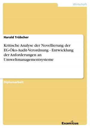Cover of the book Kritische Analyse der Novellierung der EG-Öko-Audit-Verordnung - Entwicklung der Anforderungen an Umweltmanagementsysteme by Babak Soori