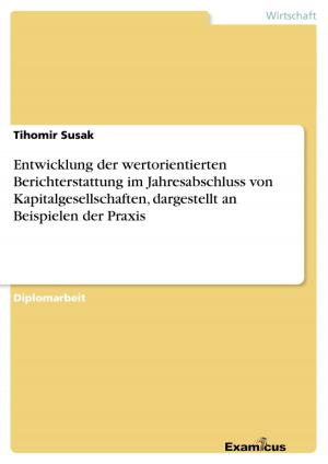 Cover of the book Entwicklung der wertorientierten Berichterstattung im Jahresabschluss von Kapitalgesellschaften, dargestellt an Beispielen der Praxis by Susanne Schneider