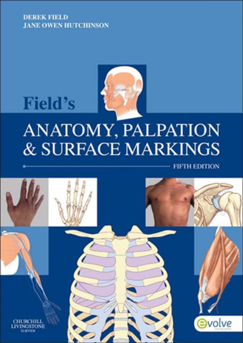 Cover of the book Field's Anatomy, Palpation and Surface Markings - E-Book by Derek Field, Grad Dip Phys, FCSP, DipTP, SRP, Jane Owen Hutchinson, MA(Ed), MCSP, SRP, Cert Ed, Dip TP, Dip Rehab Counselling, Elsevier Health Sciences