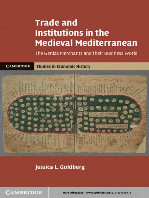 Cover of the book Trade and Institutions in the Medieval Mediterranean by Jessica L. Goldberg, Cambridge University Press