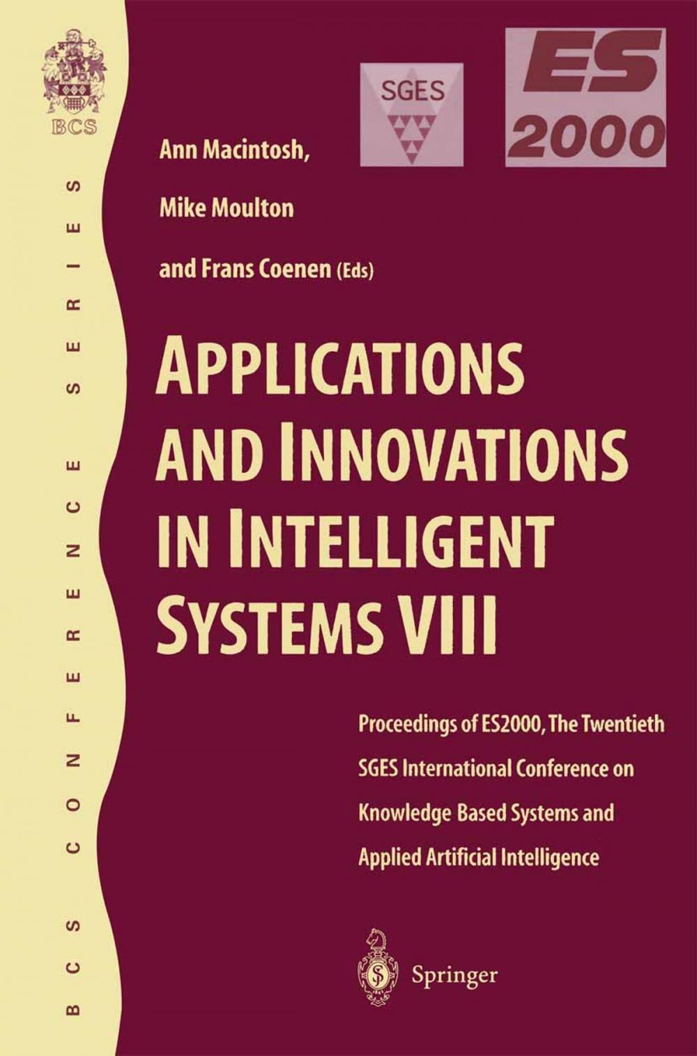 Big bigCover of Applications and Innovations in Intelligent Systems VIII