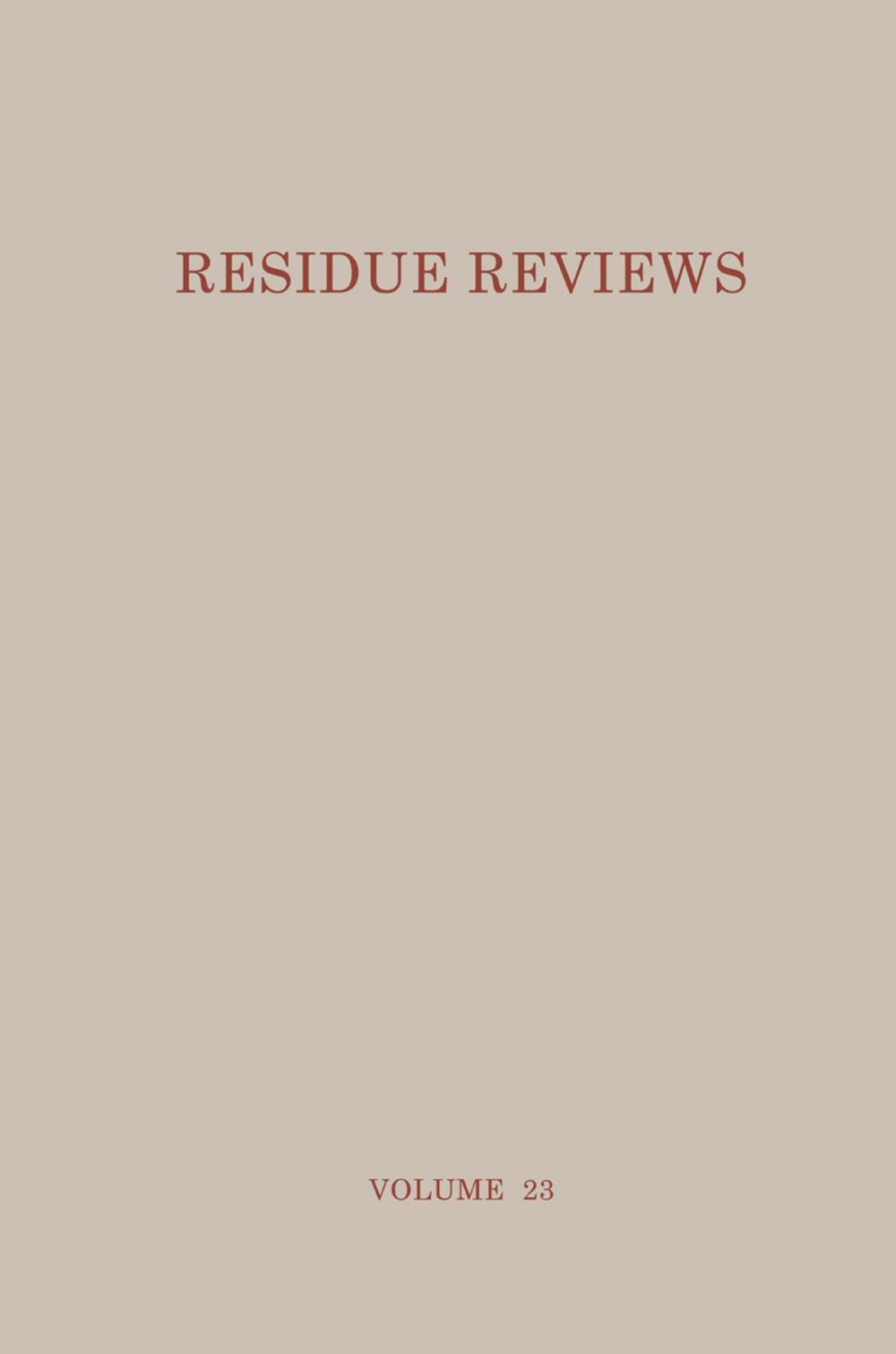 Big bigCover of Residue Reviews