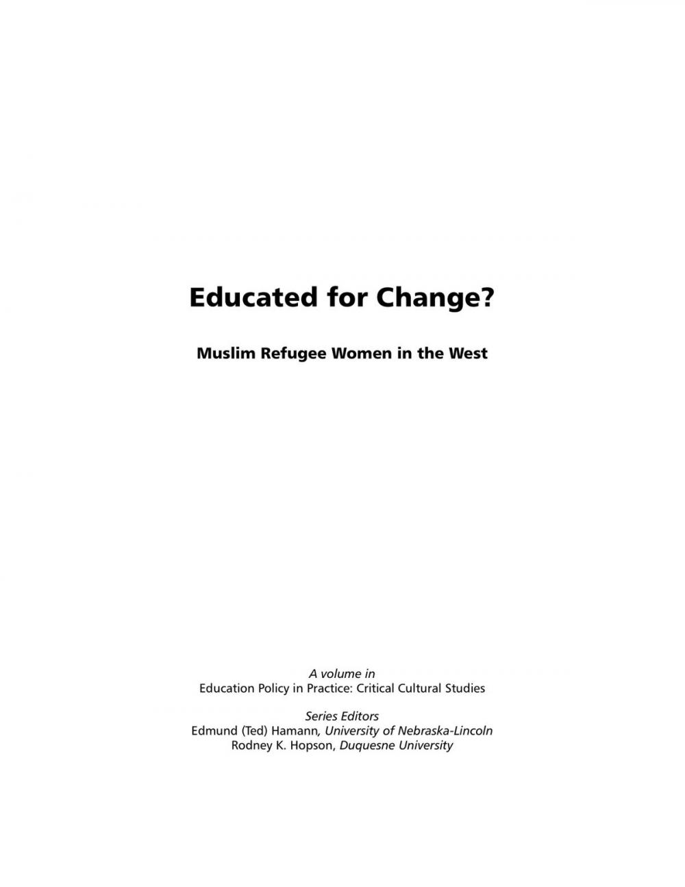 Big bigCover of Educated for Change?