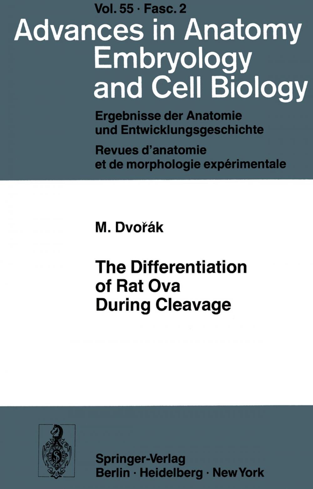 Big bigCover of The Differentiation of Rat Ova During Cleavage
