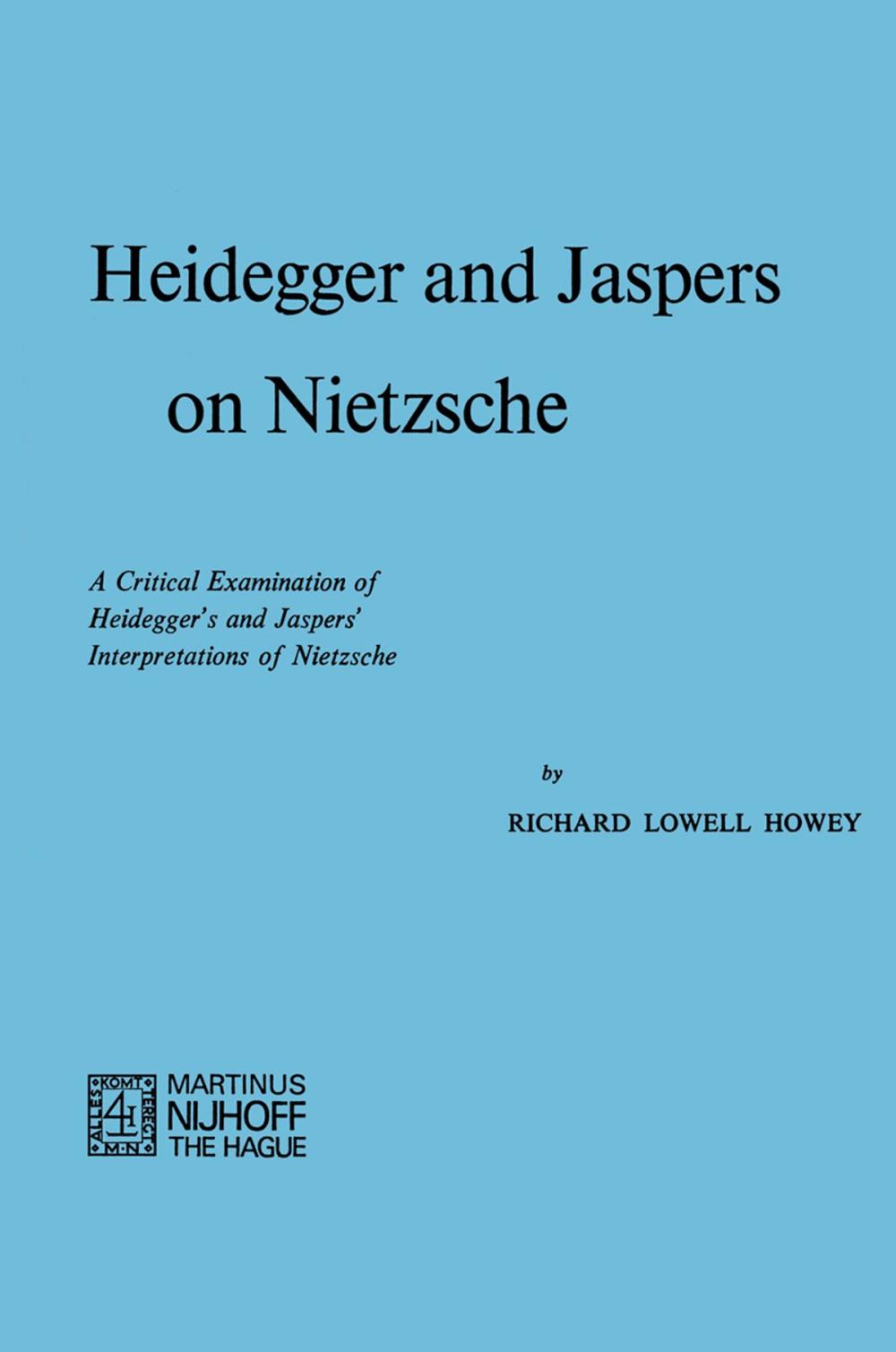Big bigCover of Heidegger and Jaspers on Nietzsche