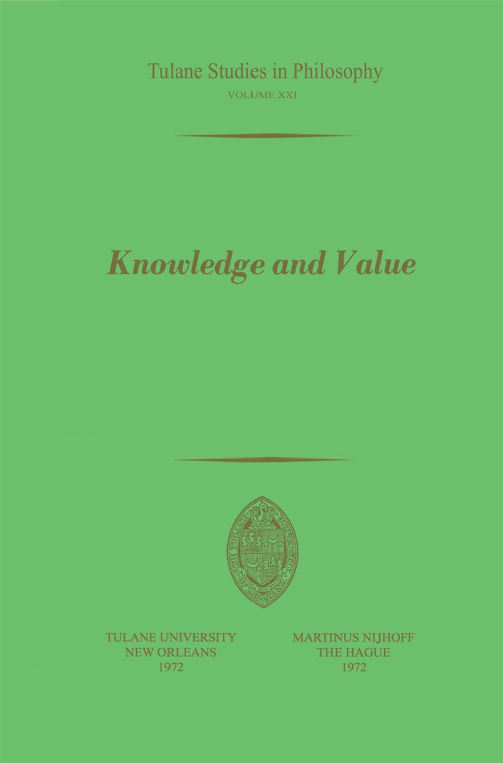 Big bigCover of Knowledge and Value