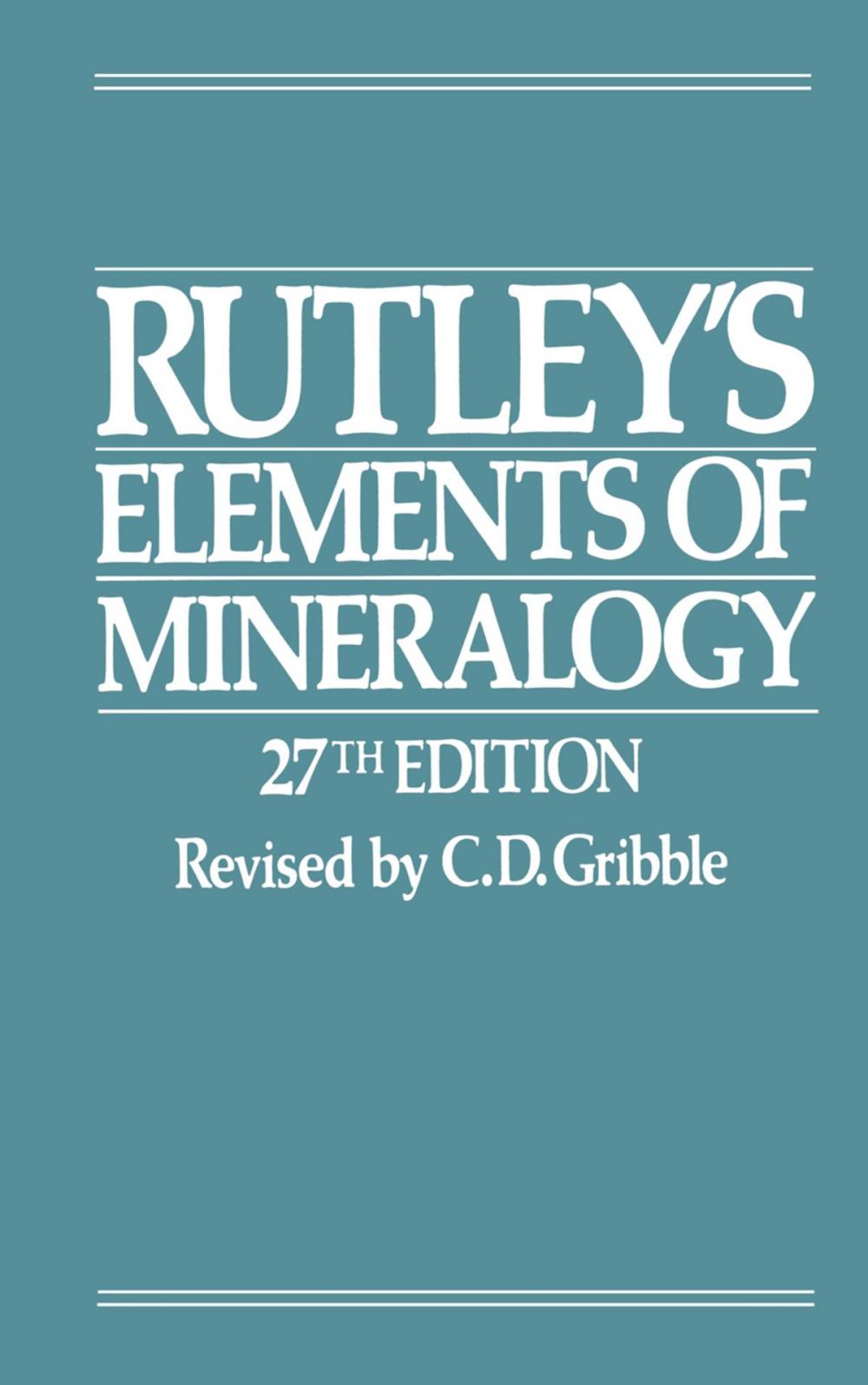 Big bigCover of Rutley’s Elements of Mineralogy
