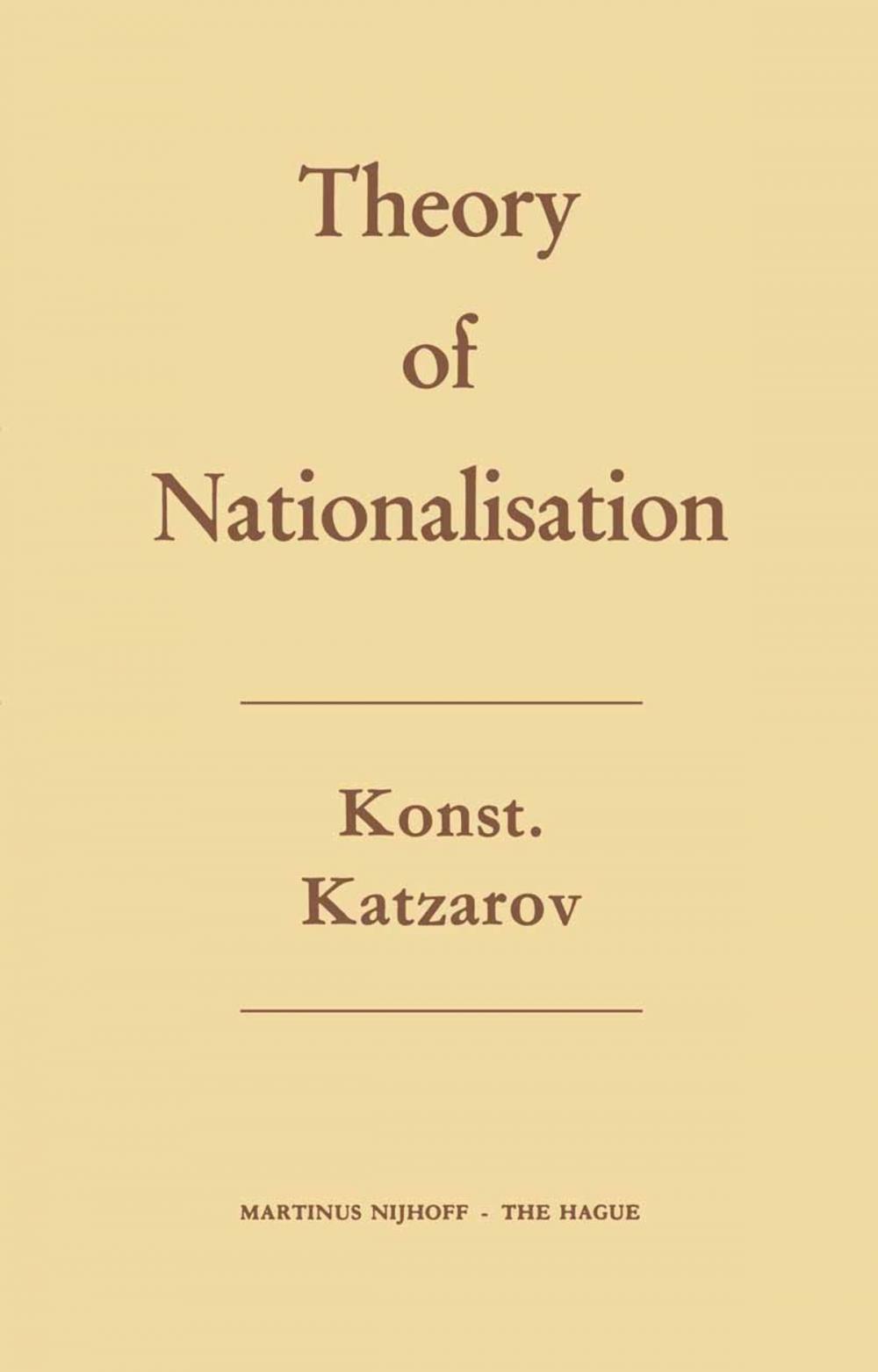 Big bigCover of The Theory of Nationalisation