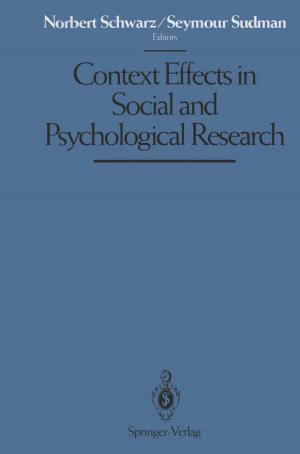 Cover of the book Context Effects in Social and Psychological Research by Gary P. Zank