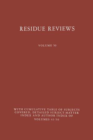 Cover of the book Residue Reviews by Heinz Schättler, Urszula Ledzewicz