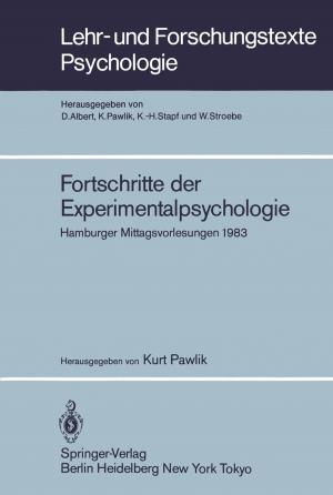 Cover of the book Fortschritte der Experimentalpsychologie by Jens Rowold, Kai C. Bormann
