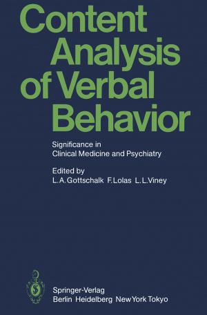 Cover of the book Content Analysis of Verbal Behavior by Erwin Deutsch, Hans-Dieter Lippert, Rudolf Ratzel, Brigitte Tag, Ulrich M. Gassner