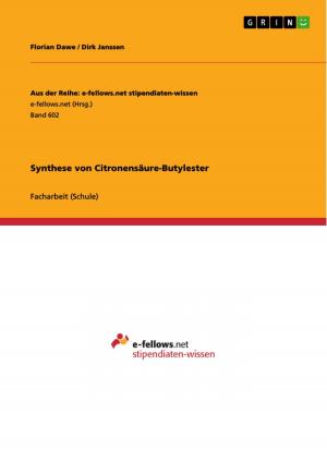 Cover of the book Synthese von Citronensäure-Butylester by Verena Schabbach