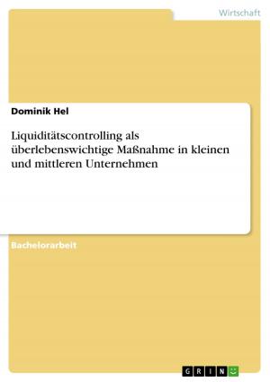 Cover of the book Liquiditätscontrolling als überlebenswichtige Maßnahme in kleinen und mittleren Unternehmen by Andreas Lins