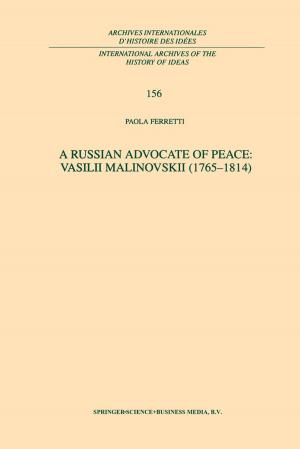 Cover of the book A Russian Advocate of Peace: Vasilii Malinovskii (1765–1814) by Kadri Täht, Melinda Mills