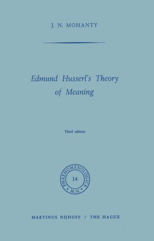 Book cover of Edmund Husserl’s Theory of Meaning