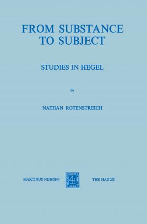 Cover of the book From Substance to Subject by Dragan Nikolik