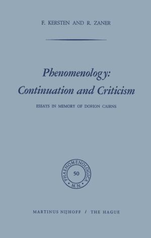 Cover of the book Phenomenology: Continuation and Criticism by Stephen Billett