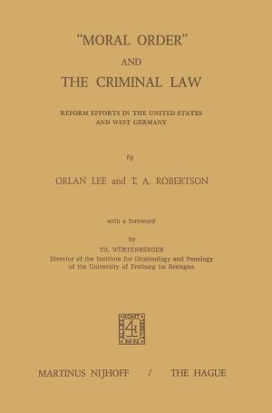 Cover of the book “Moral Order” and The Criminal Law by 