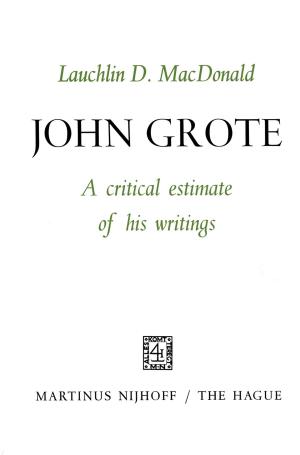 Cover of the book John Grote by Jean-Pierre Cordier