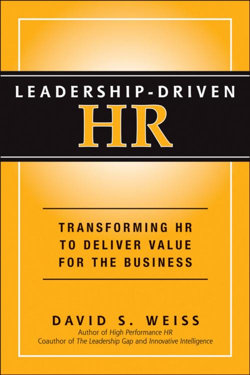 Cover of the book Leadership-Driven HR by David S. Weiss, Wiley