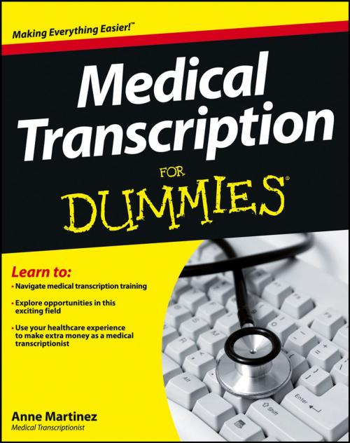 Cover of the book Medical Transcription For Dummies by Anne Martinez, Wiley