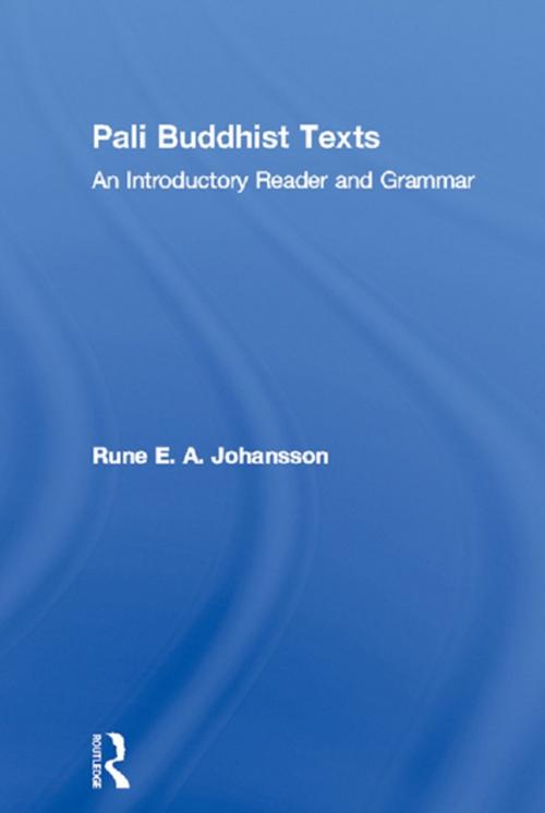 Cover of the book Pali Buddhist Texts by Rune E. A. Johansson, Taylor and Francis