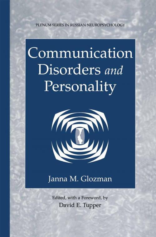 Cover of the book Communication Disorders and Personality by Janna M. Glozman, Springer US