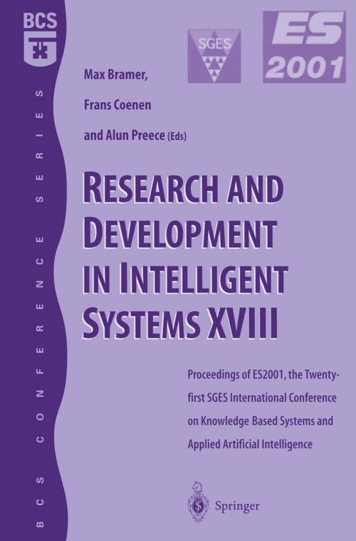 Cover of the book Research and Development in Intelligent Systems XVIII by , Springer London