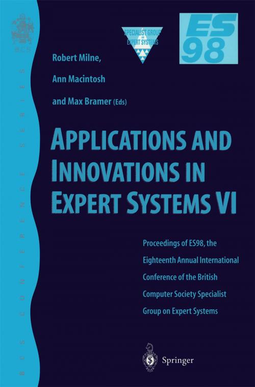 Cover of the book Applications and Innovations in Expert Systems VI by , Springer London
