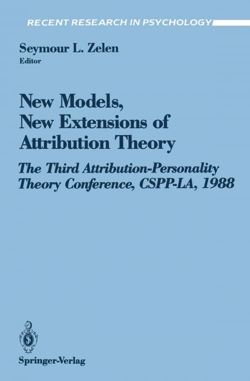 Cover of the book New Models, New Extensions of Attribution Theory by , Springer New York