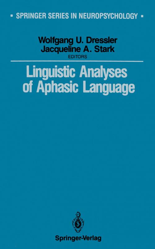 Cover of the book Linguistic Analyses of Aphasic Language by , Springer New York